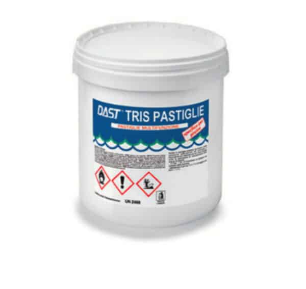 TRIS PASTIGLIE 3 AZIONI ANTIALGA FLOCCULANTE CLORO 1 kg PISCINA PISCINE 196