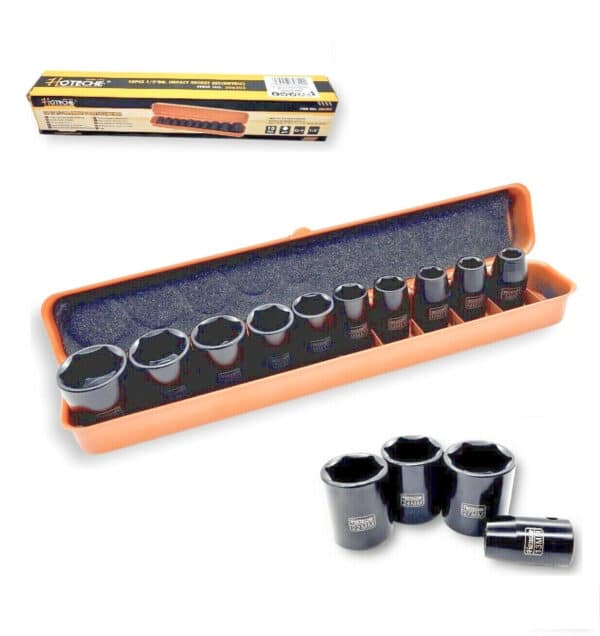 BUSSOLE IMPATTO RINFORZATE ESAGONALI 10 PZ AVVITATORE ARIA 1/2" 9 27 MM 201