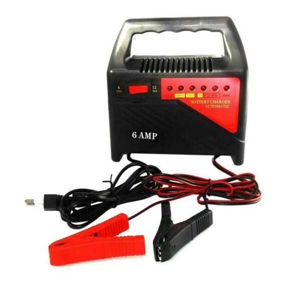 CARICA BATTERIE AUTO MOTO BARCA CAMPER PORTATILE CARICABATTERIE 6-12V 6AMP 498
