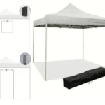 GAZEBO 3X3 MT PIEGHEVOLE METALLO FISARMONICA GIARDINO SACCA E PARETI LATERALI YS
