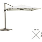 OMBRELLONE A BRACCIO PARASOLE GIARDINO 3x3 mt DECENTRATO GAZEBO BIANCO 715V