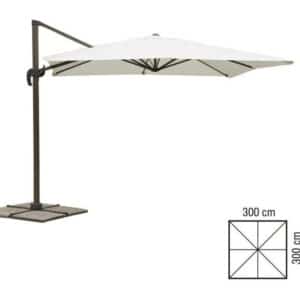 OMBRELLONE A BRACCIO PARASOLE GIARDINO 3x3 mt DECENTRATO GAZEBO BIANCO 715V