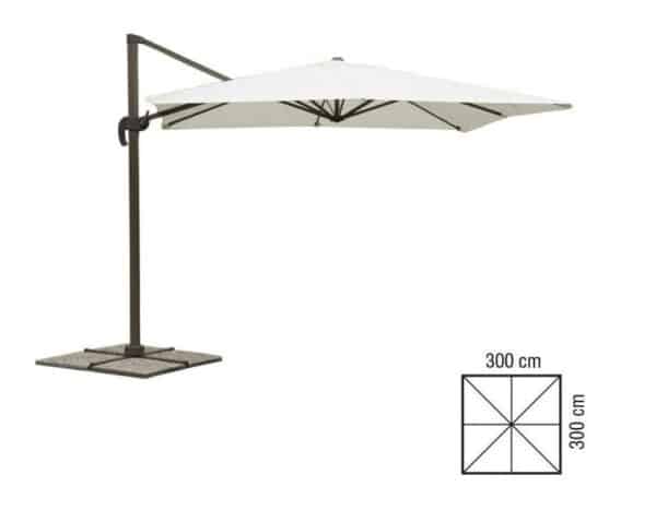 OMBRELLONE A BRACCIO PARASOLE GIARDINO 3x3 mt DECENTRATO GAZEBO BIANCO 715V