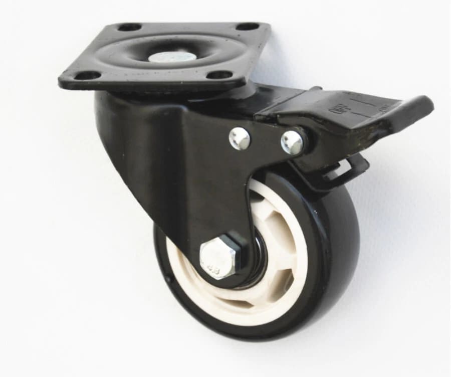 ruota carrello freno(1) RUOTA RUOTE CARRELLO 50X25 MM CARRELLI GIREVOLE RICAMBIO NERA 2" FRENO 587ba - immagine 1