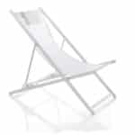 SDRAIO PIEGHEVOLE SEDIA GIARDINO MARE SPIAGGIA ALLUMINIO 102x58x93 cm BIANCA 053