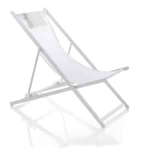 SDRAIO PIEGHEVOLE SEDIA GIARDINO MARE SPIAGGIA ALLUMINIO 102x58x93 cm BIANCA 053