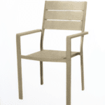 SEDIA GIARDINO ESTERNO RESINA EFFETTO LEGNO BRACCIOLI 58x55x88h cm BEIGE 444