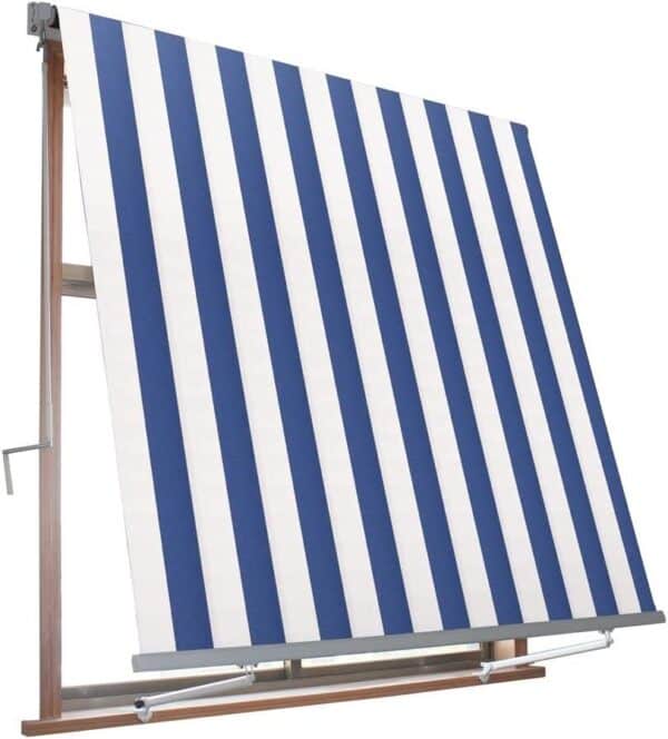 TENDA DA SOLE A CADUTA BALCONE BRACCETTI BRACCI 1 x 2,5 M BIANCO/BLU 591 VE
