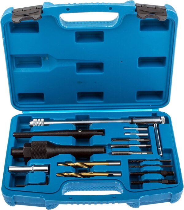 KIT RIMOZIONE RIPARAZIONE CANDELE CANDELETTE ROTTE 16 PZ AUTO FILETTI sgpr sa