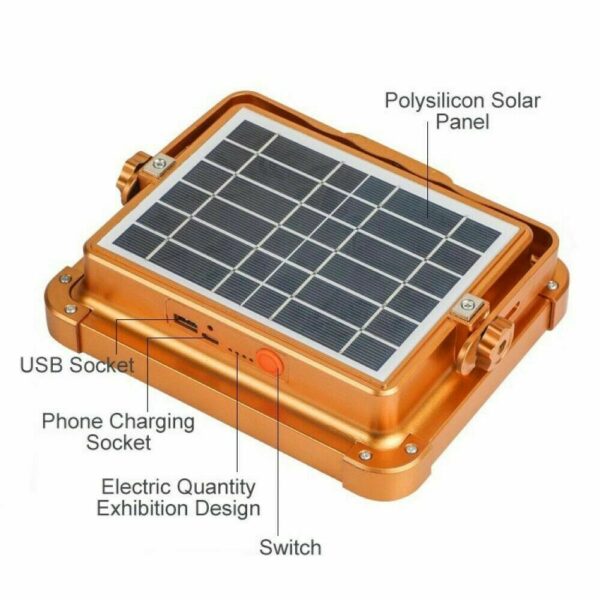FARO FARETTO LED ENERGIA SOLARE PANNELLO RICARICABILE DA LAVORO 120W 862