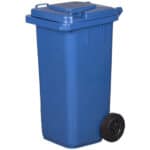 PATTUMIERA BIDONE RACCOLTA DIFFERENZIATA 120 LT NORME EN840 HACCP COPERCHIO BLU