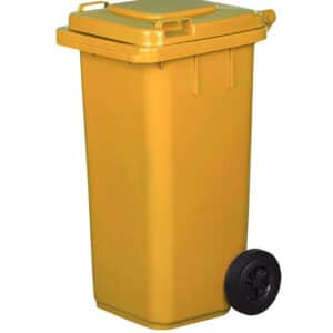PATTUMIERA BIDONE RACCOLTA DIFFERENZIATA 240 LT NORME EN840 HACCP COPERCHIO GIALLO