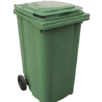 PATTUMIERA BIDONE RACCOLTA DIFFERENZIATA 240 LT NORME EN840 HACCP COPERCHIO VERDE
