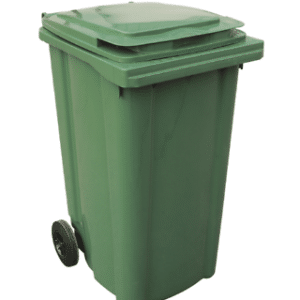 PATTUMIERA BIDONE RACCOLTA DIFFERENZIATA 240 LT NORME EN840 HACCP COPERCHIO VERDE