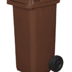 PATTUMIERA BIDONE RACCOLTA DIFFERENZIATA 120 LT NORME EN840 HACCP COPERCHIO MARRONE
