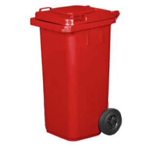 PATTUMIERA BIDONE RACCOLTA DIFFERENZIATA 120 LT NORME EN840 HACCP COPERCHIO ROSSO