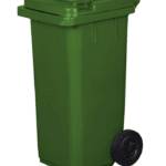 PATTUMIERA BIDONE RACCOLTA DIFFERENZIATA 120 LT NORME EN840 HACCP COPERCHIO VERDE