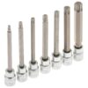 CHIAVI A BUSSOLA TORX LUNGHE PUNTA 110 MM 3/8" BUSSOLE ACCIAIO CR-V T25 T60 399S