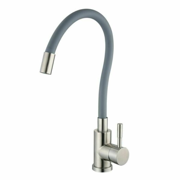 MISCELATORE RUBINETTO LAVABO CUCINA RISTORANTE CANNA FLESSIBILE GRIGIO 891