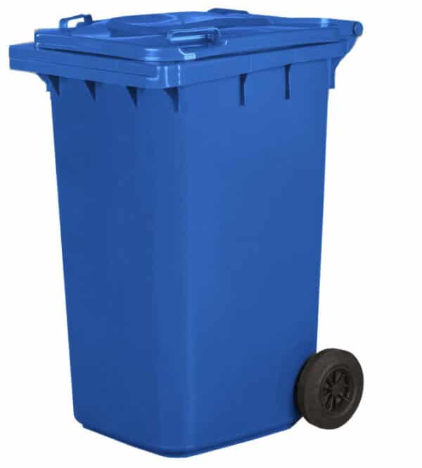 PATTUMIERA BIDONE RACCOLTA DIFFERENZIATA 240 LT NORME EN840 HACCP COPERCHIO BLU