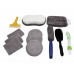 KIT PULIZIA LAVAGGIO AUTO SPAZZOLE CARROZZERIA INTERNI ESTERNI VETRI 12PZ 794sa