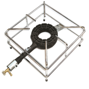 FORNELLONE FORNELLO GAS CM 30X30 CROMATO BRUCIATORE IN GHISA ESTERNO CAMPEGGIO