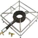 FORNELLONE FORNELLO GAS CM 30X30 CROMATO BRUCIATORE IN GHISA + UGELLO METANO