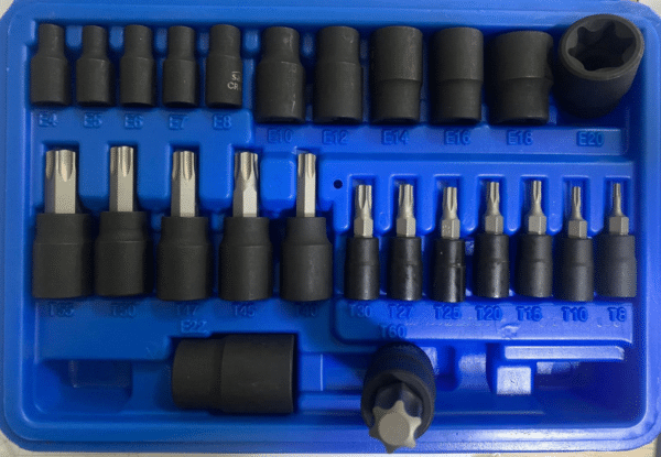 BUSSOLE TORX MASCHIO FEMMINA 25 PZ E4 E22 T8 T60 RINFORZATE INSERTO CR-V 895SA