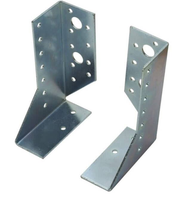 COPPIA SUPPORTI TRAVI PALO LEGNO STAFFA SUPPORTO CHIUSO PIASTRA SPESSORE 2mm 587