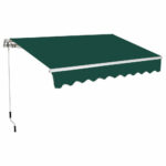 TENDA SOLE AVVOLGIBILE BALCONE BARRA QUADRA 4x3 MT TENDE BRACCI VERDE 1813
