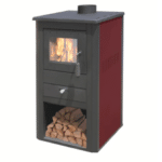 STUFA A LEGNA ACCIAIO VERNICIATO 10,7 KW CAMINETTO TERMOCAMINO cm 50x41x86h P873