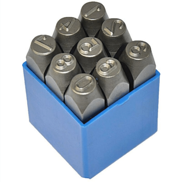 SET PUNZONI STAMPINI NUMERI 9pz DA 6mm TIMBRI PUNZONATORI MARCATURA SU METALLO