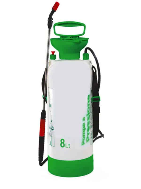 POMPA IRRORATRICE A PRESSIONE CAPACITA' 8 LT LITRI SPRUZZINO VAPORIZZATORE 364li
