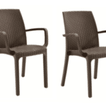 KIT 2 SEDIE SEDIA POLIPROPILENE BAR RISTORANTE INTERNO ESTERNO SIMIL RATTAN DFN