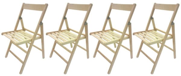 KIT 4 SEDIE LEGNO PIEGHEVOLE BAR GIARDINO CAMPEGGIO SEDIA INTERNO ESTERNO 696LL