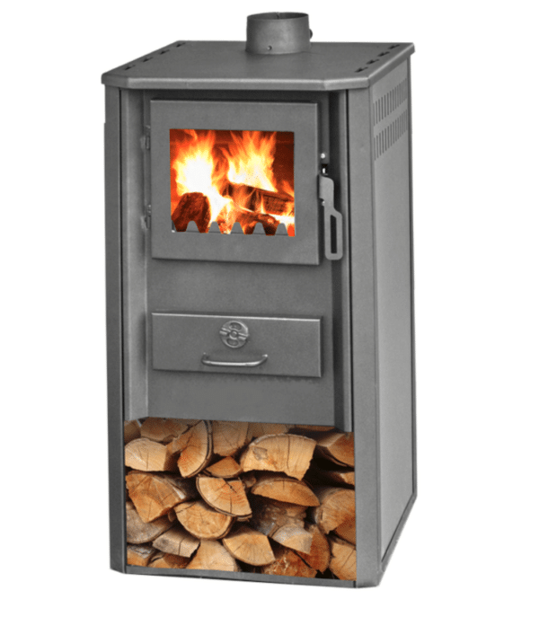 STUFA A LEGNA ACCIAIO VETRO PORTA 8-9 KW CAMINETTO CAMINO cm 49x46x93 ANTRACITE og