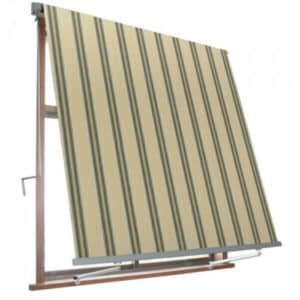 TENDA DA SOLE A CADUTA BRACCETTI BRACCI ESTERNO 4 x 2,45 MT BEIGE VERDE 215v