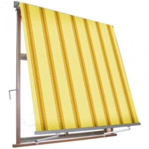 TENDA DA SOLE A CADUTA BRACCETTI BRACCI ESTERNO 4 x 2,45 MT BEIGE OCRA RIGATA 70v