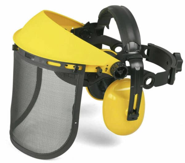 VISIERA A RETE REGOLABILE MASCHERA PROTETTIVA CUFFIE PER DECESPUGLIATORE 122