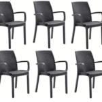 KIT 6 SEDIE SEDIA POLIPROPILENE BAR RISTORANTE INTERNO ESTERNO SIMIL RATTAN ANTR
