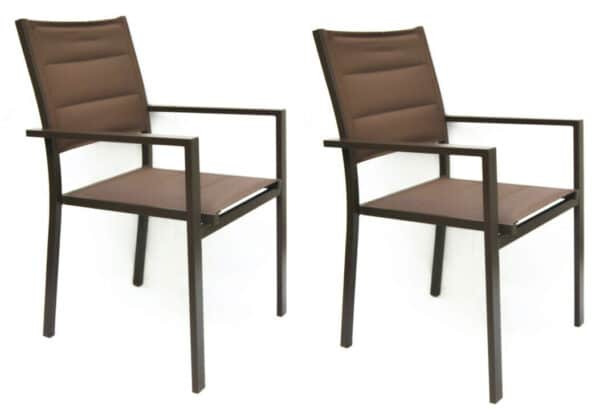 KIT 2 SEDIA SEDIE IMPILABILE BAR RISTORANTE INTERNO ESTERNO GIARDINO MARRONE 749