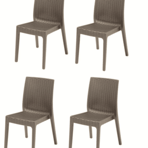 KIT 4 SEDIE SEDIA POLIPROPILENE BAR RISTORANTE INTERNO ESTERNO SIMIL RATTAN SL T