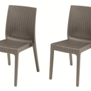 KIT 2 SEDIE SEDIA POLIPROPILENE BAR RISTORANTE INTERNO ESTERNO SIMIL RATTAN SL T