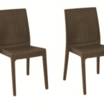 KIT 2 SEDIE SEDIA POLIPROPILENE BAR RISTORANTE INTERNO ESTERNO SIMIL RATTAN SL M
