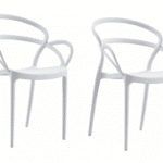 KIT 2 SEDIE POLIPROPILENE BAR RISTORANTE SEDIA INTERNO ESTERNO GIARDINO BIANCO 450