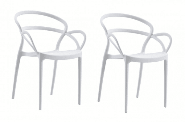 KIT 2 SEDIE POLIPROPILENE BAR RISTORANTE SEDIA INTERNO ESTERNO GIARDINO BIANCO 450