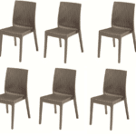 KIT 6 SEDIE SEDIA POLIPROPILENE BAR RISTORANTE INTERNO ESTERNO SIMIL RATTAN SL T