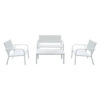 SET TAVOLINO 2 SEDIE DIVANETTO GIARDINO SALOTTINO EFF LEGNO BIANCO ESTERNO 991LI