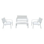 SET TAVOLINO 2 SEDIE DIVANETTO GIARDINO SALOTTINO EFF LEGNO BIANCO ESTERNO 991LI