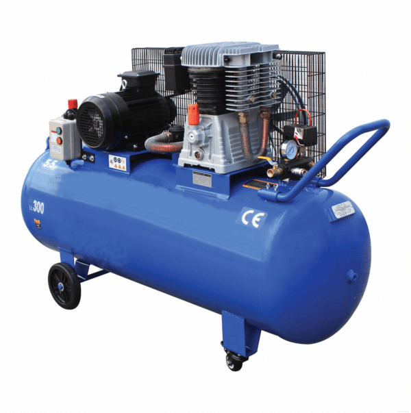 COMPRESSORE ARIA PROFESSIONALE 300LT 380V 5,5CV TRASMISSIONE CINGHIA TRIFASE SA